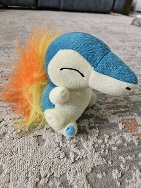 Cyndaquil Plush Toy - Blue, Cream & Orange - Soft Small Pet Toy
